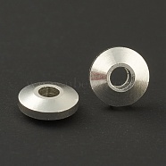 Brass Spacer Beads, Long-Lasting Plated, Flat Round, 925 Sterling Silver Plated, 5x2mm, Hole: 1.5mm(KK-H759-20A-S)