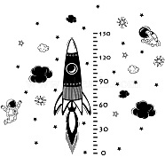 PVC Height Growth Chart Wall Sticker, Rocket with 30 to 150 cm Measurement, for Kid Room Bedroom Wallpaper Decoration, Black, 900x390mm, 2pcs/set(DIY-WH0232-025)