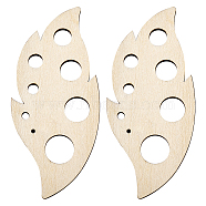 Unfinished Wood Pendants, Leaf, 11x5x0.5cm, Hole: 2~14mm(WOOD-WH0026-37B-01)