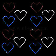 Triple Heart Eco-Friendly Acrylic Hotfix Rhinestone, Iron on Appliques, Costume Accessories, for Clothes, Bags, Pants, Mixed Color, 56x54x1mm(DIY-WH0419-69A)