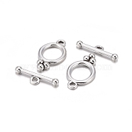 Tibetan Style Alloy Toggle Clasps, Lead Free and Cadmium Free, Oval, Antique Silver, Oval: 22x11.5mm, Bar: 20mm, Hole: 2mm(LF8418Y)