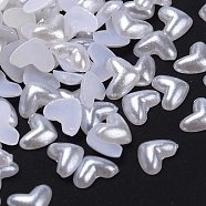 ABS Plastic Imitation Pearl Cabochons, Heart, White, 3x3x1mm(SACR-S739-3mm-Z9)