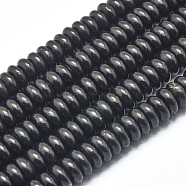 Natural Shungite Beads Strands, Rondelle, 10.5x4~4.5mm, Hole: 1mm, about 94pcs/Strand, 15.75 inch(40cm)(G-F675-11A)
