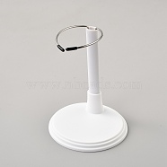 304 Stainless Steel Adjustable Height Doll Stands, with Plastic Chassis, White, 8.7x9.9x13.2cm(FIND-WH0260-44B-01)