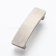 304 Stainless Steel Slide Charms, Rectangle, Stainless Steel Color, 38x10x6mm, Hole: 3x8mm(STAS-I092-05P)