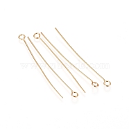 304 Stainless Steel Eye Pins, Golden, 40x0.6mm, Hole: 2mm(STAS-L238-005D-G)