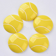 Sport Theme, Resin Cabochons, Tennis, Gold, 27x6mm(X-CRES-N021-03B)