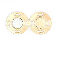 Iron Magnetic Buttons Snap Magnet Fastener, Flat Round, for Cloth & Purse Makings, Golden, 1.25cm(PURS-PW0001-444A-G)