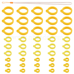 45Pcs 3 Style Silicone Rings with 1Pc Rubber Necklace Lanyard Anti-Lost Pendant Holder, for Pen, Phone, Badge Holder, Mixed Color, 450x6x0.5mm(DIY-GF0008-18)