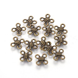 Tibetan Style Chandelier Components Links, Chinese Knot, Antique Bronze, Lead Free and Cadmium Free, 10x10x3mm, Hole: 2mm(MLF0101Y)