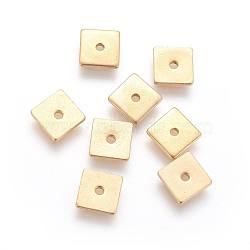 Ion Plating(IP) 304 Stainless Steel Spacer Beads, Square, Golden, 6x6x0.9mm, Hole: 1.2mm(STAS-G193-08A-G)