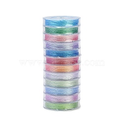 12 Rolls 12 Colors Round Metallic Cord, for Jewelry Making, Mixed Color, 0.3mm, about 24.06 Yards(22m)/Set(MCOR-XCP0001-01)