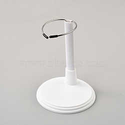 304 Stainless Steel Adjustable Height Doll Stands, with Plastic Chassis, White, 8.7x9.9x13.2cm(FIND-WH0260-44B-01)