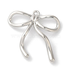 Rack Plating Alloy Pendants, Cadmium Free & Nickel Free & Lead Free, Bowknot, Platinum, 20x18.5x4mm, Hole: 1mm(FIND-I039-043P-02)