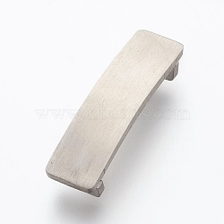 Tarnish Resistant 304 Stainless Steel Slide Charms, Rectangle, Stainless Steel Color, 38x10x6mm, Hole: 3x8mm(STAS-I092-05P)