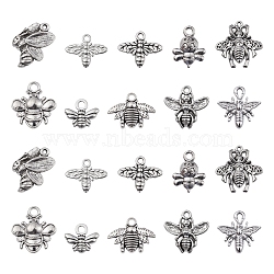 100Pcs 10 Style Tibetan Style Alloy Pendants, Cadmium Free & Lead Free, Bee Shapes, Antique Silver, 10~25.5x11~25x1.5~4mm, Hole: 1.5~3mm, 10pcs/style(TIBEP-CJ0001-76)