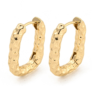 Alloy Hoop Earring, with Steel Pin, Rectangle, Light Gold, 23.5x4x17.5mm
