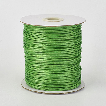 Eco-Friendly Korean Waxed Polyester Cord, Lime Green, 2mm, about 90yards/roll(80m/roll)