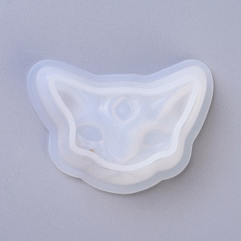 Silicone Molds, Resin Casting Molds, For UV Resin, Epoxy Resin Jewelry Making, Cat, White, 49x68x18.5mm