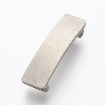304 Stainless Steel Slide Charms, Rectangle, Stainless Steel Color, 38x10x6mm, Hole: 3x8mm