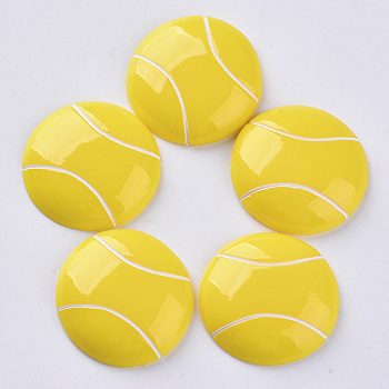 Sport Theme, Resin Cabochons, Tennis, Gold, 27x6mm