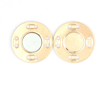 Iron Magnetic Buttons Snap Magnet Fastener, Flat Round, for Cloth & Purse Makings, Golden, 1.25cm