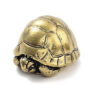 Brass Tortoise Figurines Statues for Home Desktop Feng Shui Ornament, Antique Bronze, 30.5x26x20.5mm