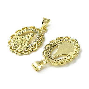 Brass Micro Pave Cubic Zirconia Pendants(KK-H472-53O-G)-2