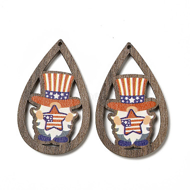 American Flag Theme Single Face Printed Aspen Wood Pendants(WOOD-G014-01F)-3