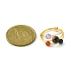 4Pcs 4 Style Natural Mixed Gemstone Braided Bead Finger Rings Set(RJEW-TA00083)-3