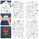 4 Sheets 11.6x8.2 Inch Stick and Stitch Embroidery Patterns(DIY-WH0455-026)-1