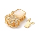 Brass Micro Pave Clear Cubic Zirconia Box Clasps(KK-A227-23G)-2