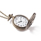 Valentines Gifts Mixed Alloy Flat Round Pendant Necklace Pocket Watch(WACH-N012-M)-4