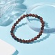 Natural Mahogany Obsidian Round Beaded Stretch Bracelet(BJEW-JB07905-02)-2