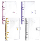 4Pcs 4 Colors PVC Loose-leaf Notebook Cover, Iron 6 Rings Binder Cover, Rectangle, Mixed Color, 183x130x26mm, 1pc/color(AJEW-FG0004-88A)