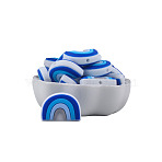 Rainbow Food Grade Eco-Friendly Silicone Beads, Blue, 17.5x25x18mm, Hole: 2mm(FIND-SZC0013-307)