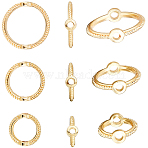 66Pcs 3 Styles Brass Bead Frames, Long-Lasting Plated, Round Ring, Real 14K Gold Plated, 9~13x3mm, Hole: 1.4~1.6mm, Inner Diameter: 6.1~10.5mm, 22pcs/style(KK-CN0002-43)