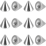 50Pcs Stainless Steel Ear Nuts, Cone Ear Backs, Stainless Steel Color, 3x3mm, Hole: 0.7mm(STAS-BBC0006-41)