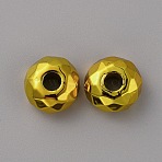 Resin European Beads, Large Hole Beads, Faceted, Rondelle, Gold, 14.5~15x8mm, Hole: 5mm(RESI-TAC0002-79D)