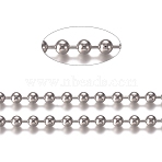 Tarnish Resistant 304 Stainless Steel Ball Chains, with Card Paper, Stainless Steel Color, 10mm(CHS-E021-13M-P)