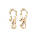 304 Stainless Steel Hooks, Ion Plating(IP), Real 18K Gold Plated, 12x4.5x2mm, Hole: 3x2mm(STAS-Z178-26G)