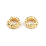 Brass Beads, Hammered Ring, Rack Plating, Long-Lasting Plated, Lead Free & Cadmium Free, Real 18K Gold Plated, 5x2mm, Hole: 2.4mm(KK-CBA78C7-36B-G)