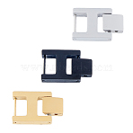 3Pcs 3 Colors Rectangle Stainless Steel Watch Band Clasps, Mixed Color, 24x15.5x4mm, 1pc/color(STAS-FH0002-27C)