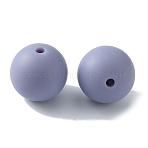 Food Grade Eco-Friendly Silicone Beads, Round, Gray, 15mm, Hole: 2mm(SIL-TAC0001-13C-42)