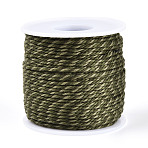 50M Braided Polyester Cord, with PET Plastic, for Jewelry Making, Round, Dark Olive Green, 2mm, about 54.68 Yards(50m)/Roll(OCOR-T017-02A)