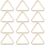 Brass Triangle Linking Ring, Buckle Clasps, Quick Link Connector, Fit for Top Drilled Beads, Webbing, Strapping Bags, Long-Lasting Plated, Real 14K Gold Plated, 9x10x0.8mm, 100pcs/box(FIND-SC0006-42)