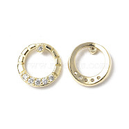 Brass Micro Pave Clear Cubic Zirconia Cabochons, Ring, Real 18K Gold Plated, 10x2.2mm(KK-A174-14G)