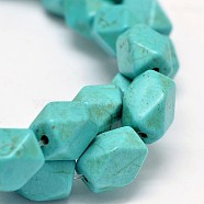 Synthetic Turquoise Cuboid Bead Strands, Cuboid, Faceted, Dyed, 12x8x8mm, Hole: 1mm, about 32pcs/strand, 15.7 inch(G-M150-23)