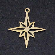 201 Stainless Steel Laser Cut Pendants, Star, Golden, 24x21x1mm, Hole: 1.4mm(STAS-S105-T898-2)