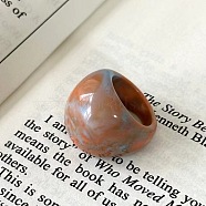 Resin Finger Rings for Women, Camel, Inner Diameter: 17mm(WG71679-02)